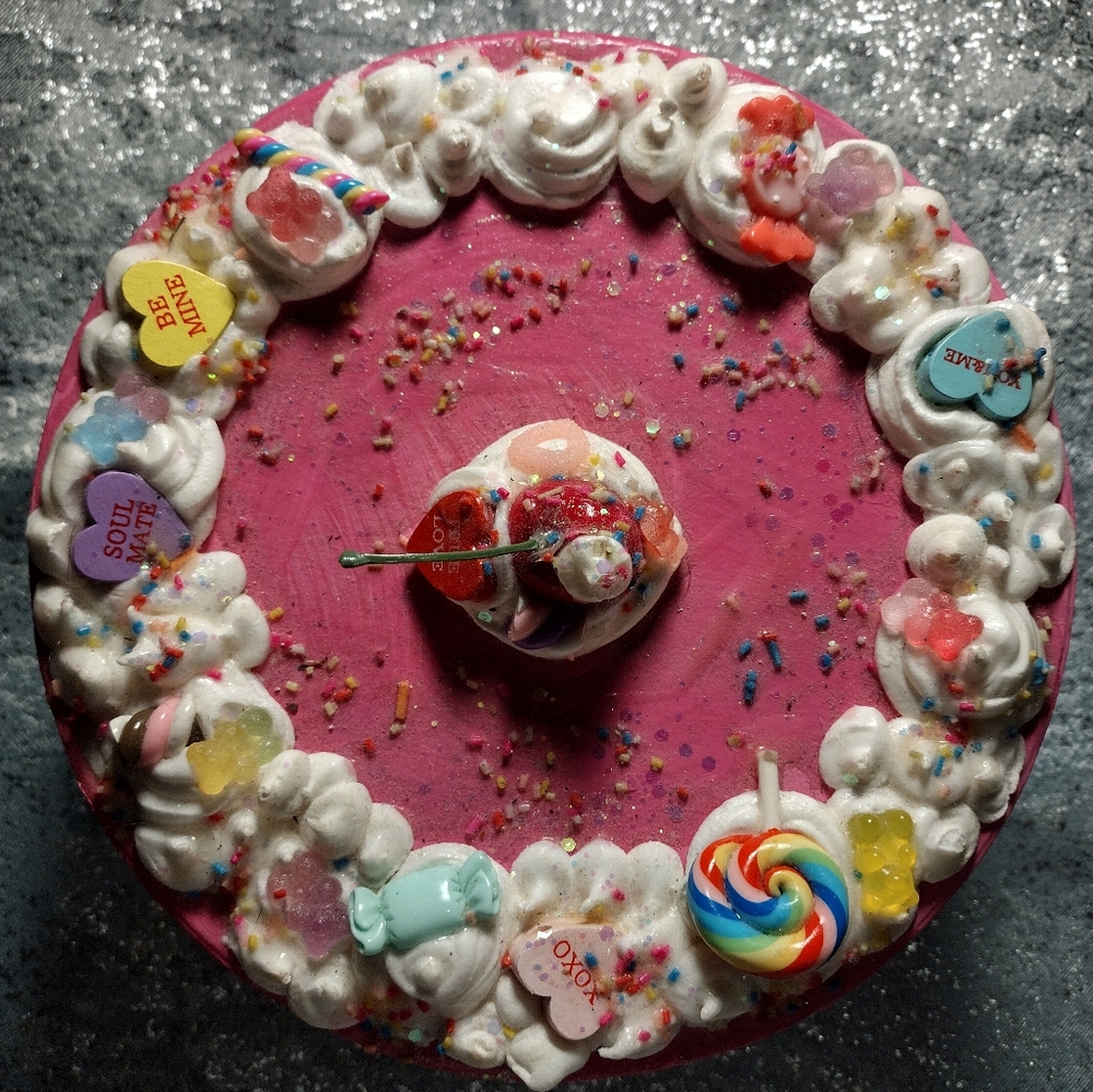 Pink Decorative Cake with Candy Accents